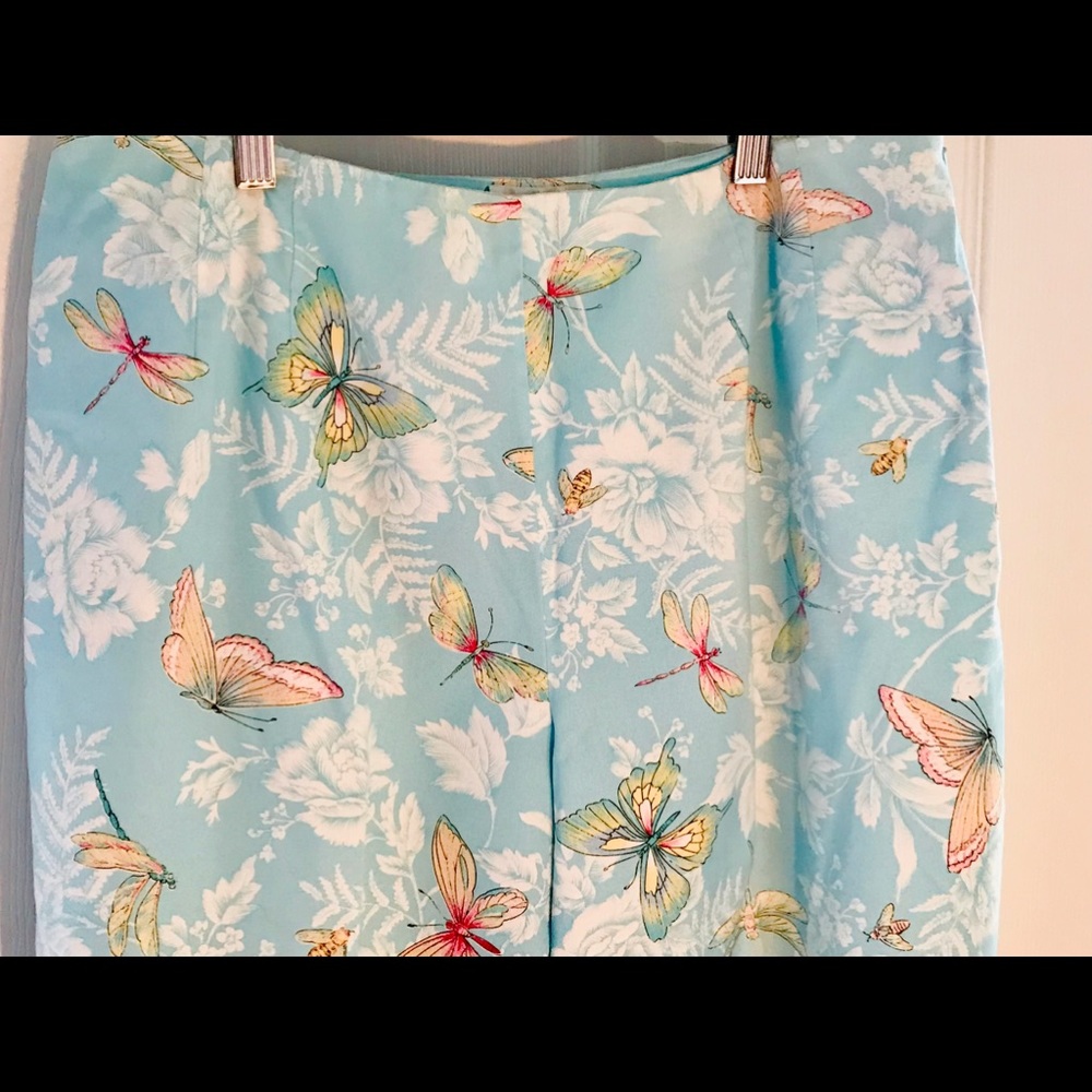 Talbots pants-fully lined ankle pants with butterfly detail. Size 14